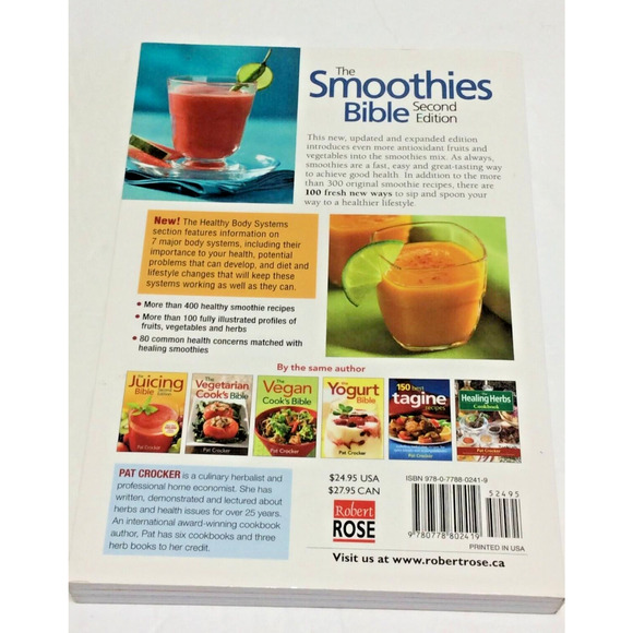 The Smoothies Bible by Pat Crocker 2010 Trade Paperback Enlarged 2nd edition - Picture 2 of 8